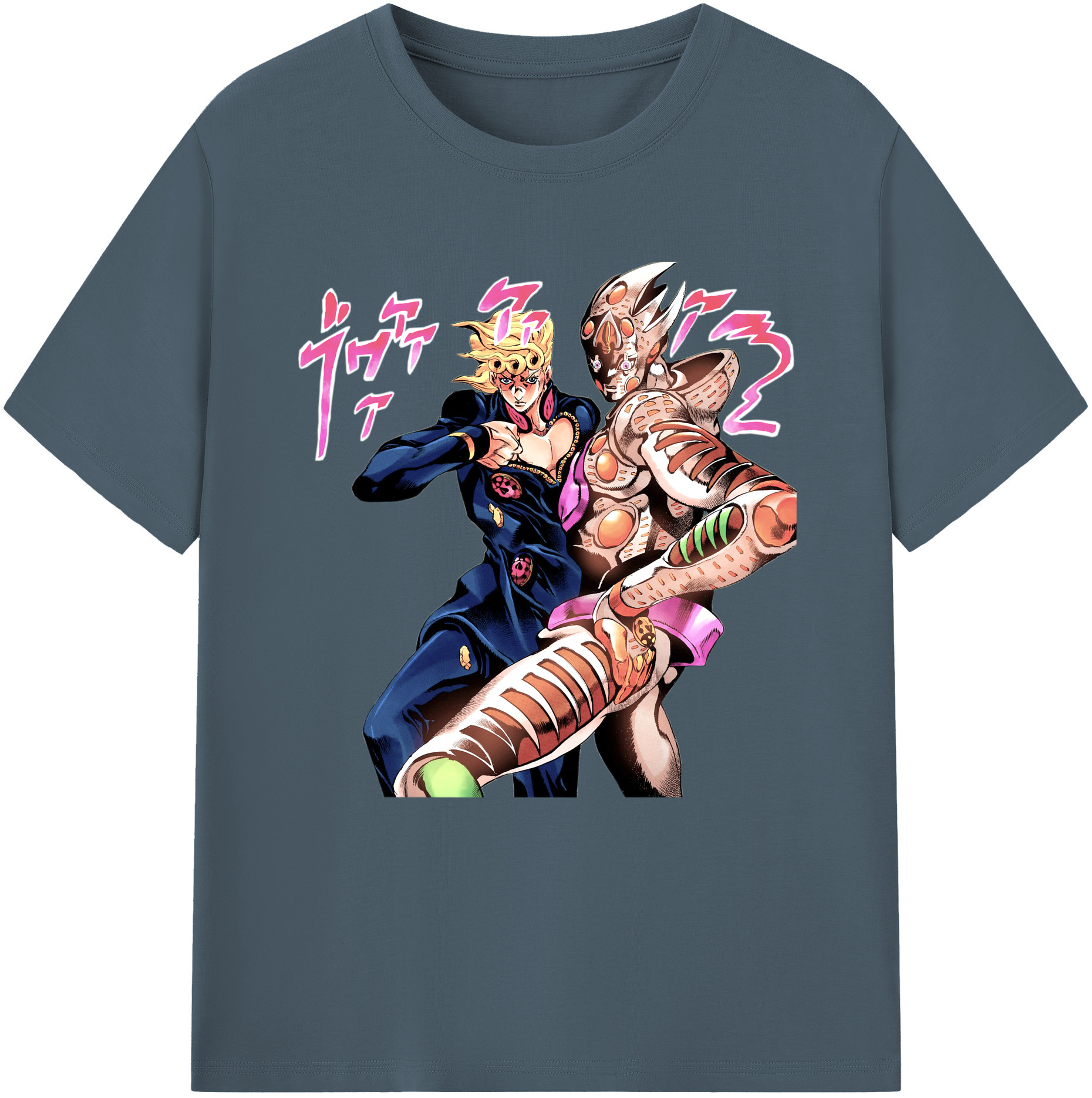 （画像用） ジョジョの奇妙な冒険 ジョルノ?ジョバァーナ JoJo's Bizarre Adventure Giorno Giovanna 綿100％半袖Tシャツ（フロントプリント）